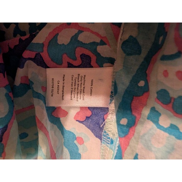 Talbots Classic Cotton Shirt - LayeredPaisley  Long Sleeve Button Up Shirt Sz M - Picture 7 of 13